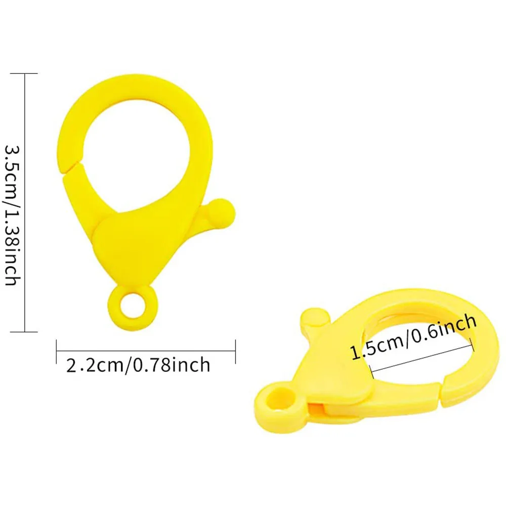 Multicolor Hard Plastic Clips Plastic Lobster Claw Clasps Snap Hooks Lanyard Hooks Fasteners Keychain Key Ring Toy Chain Clasp