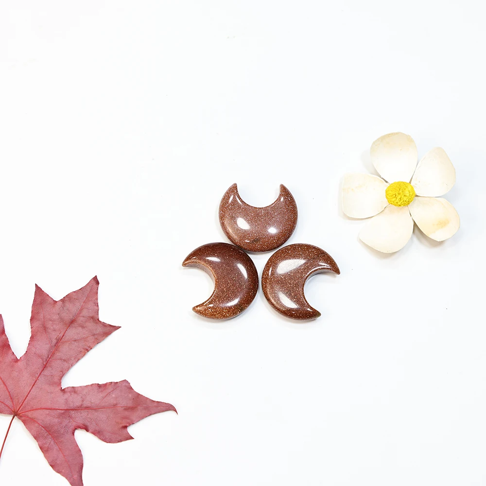 Wholesale  Gemstones Crystal Stone  Natural polished Hand Carved Crystal Crafts golden sandstone  Moon  For Gifts