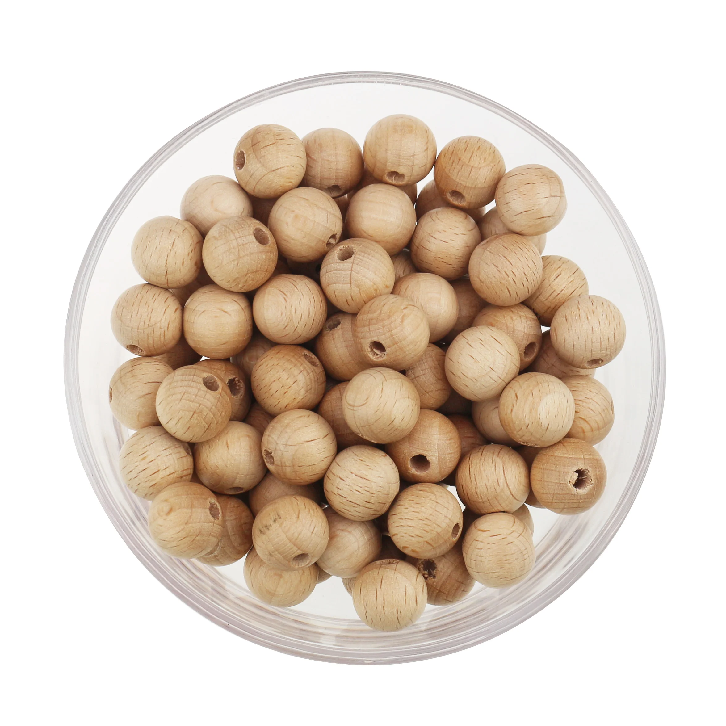 Natural Wood Balls 10/12/14/15/18/20mm Beech Balls Wooden Bulk Spacer Beads For Crafts DIY Jewelry Making
