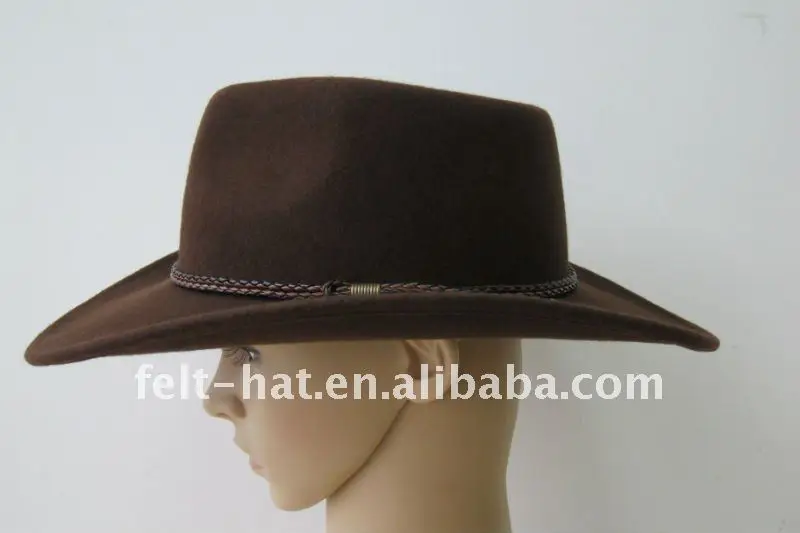Мужская мода 100% шерстяного фетра в западном стиле верблюд Индиана Джонс шляпа