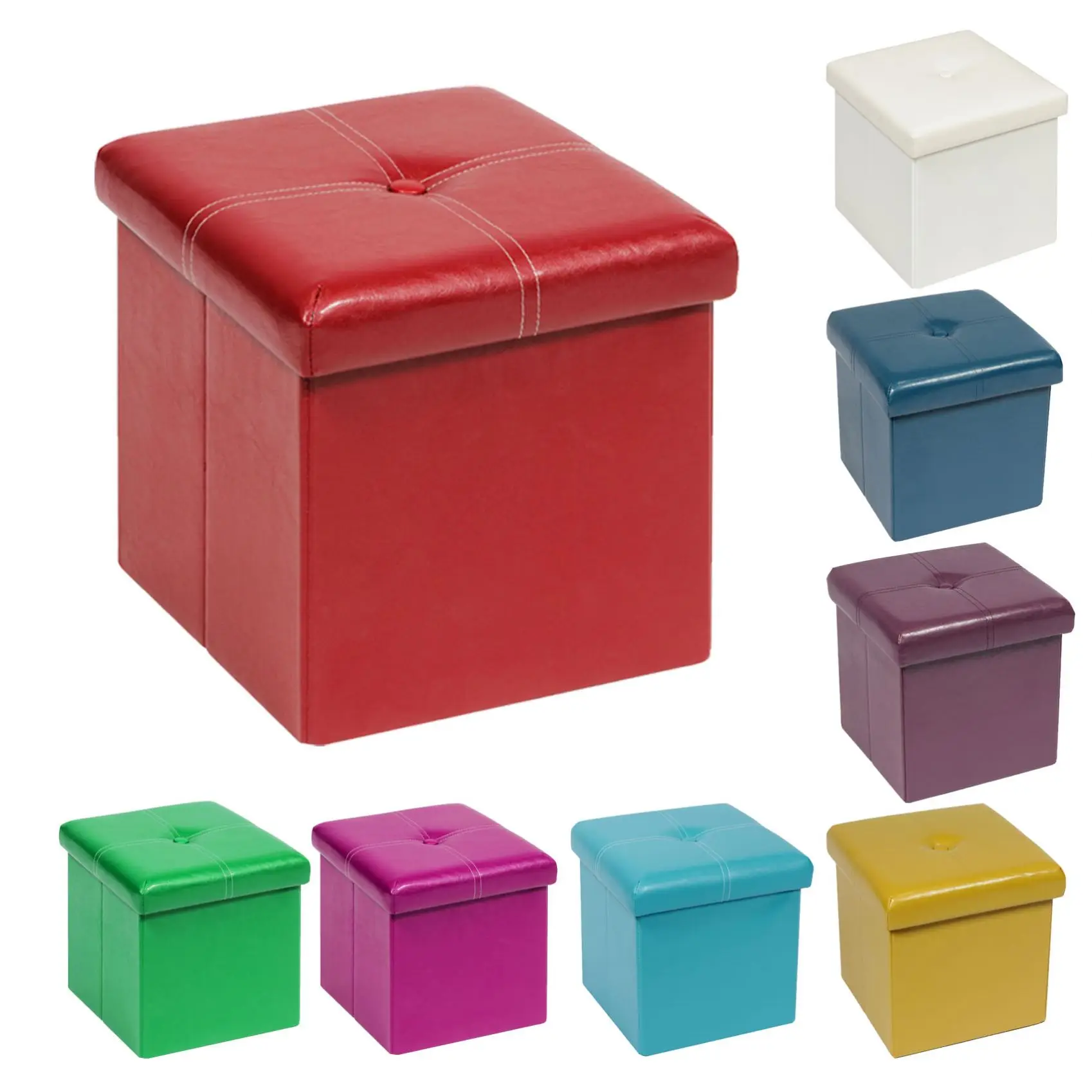 Modern Leather Ottoman Multifunctional Customized Ottoman With Storage For Living Room