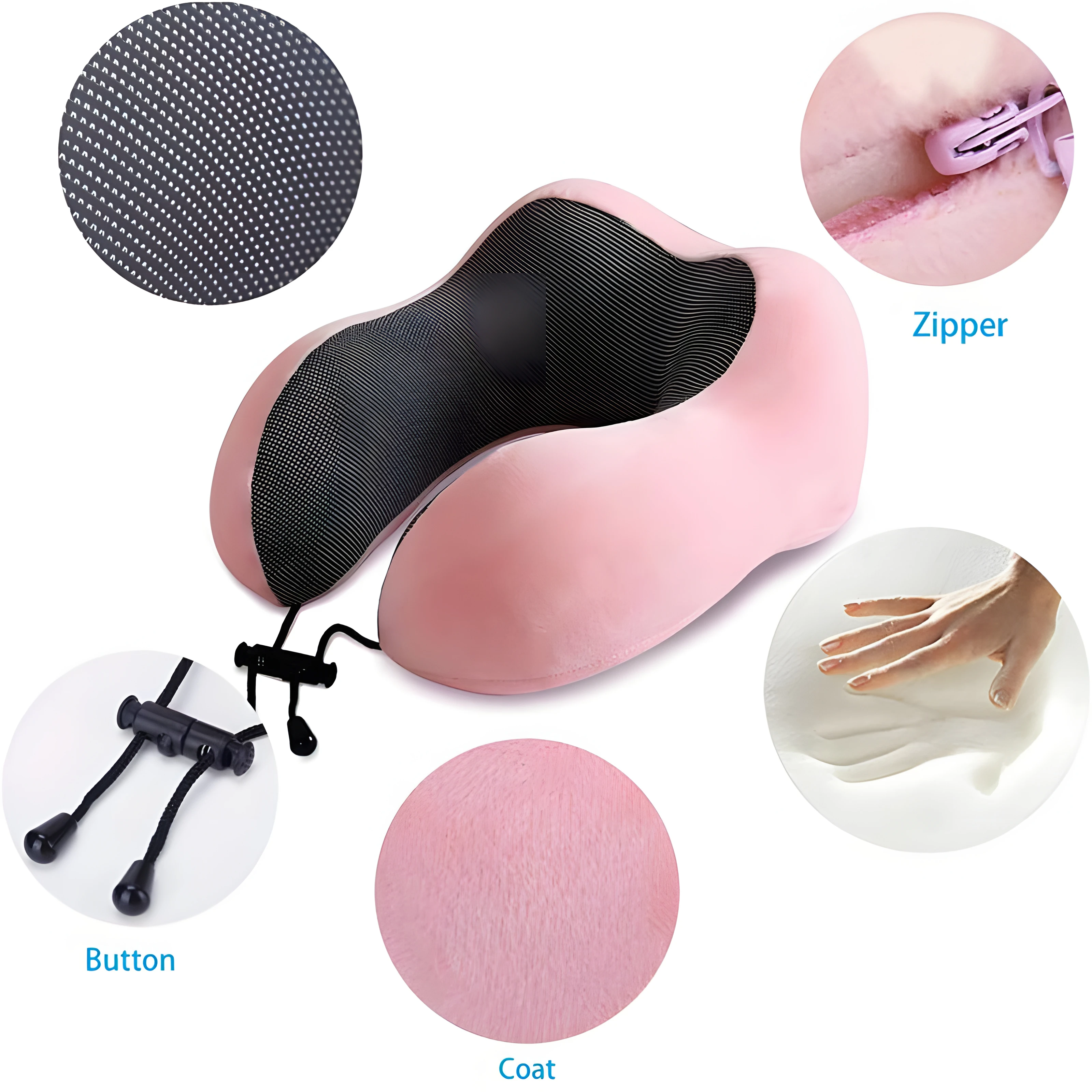 Wholesale Neck Pillow Support Custom Cooling Folding Luxury Foldable Airplane Memory Foam Travel Pillows