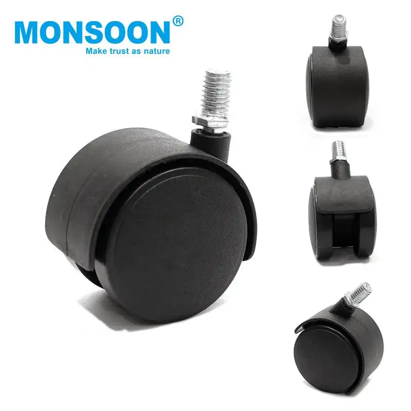 Pvc furniture chair nylon swivel 50mm pu caster wheels furniture plastic office chair caster caster wheel For School Trolley