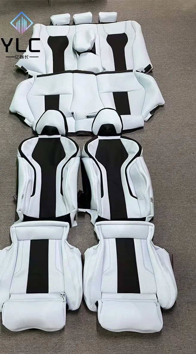 Factory direct sale beige luxury full set leather car cover seat cover suitable for BMW 3 series 2018 front row upgrade M3