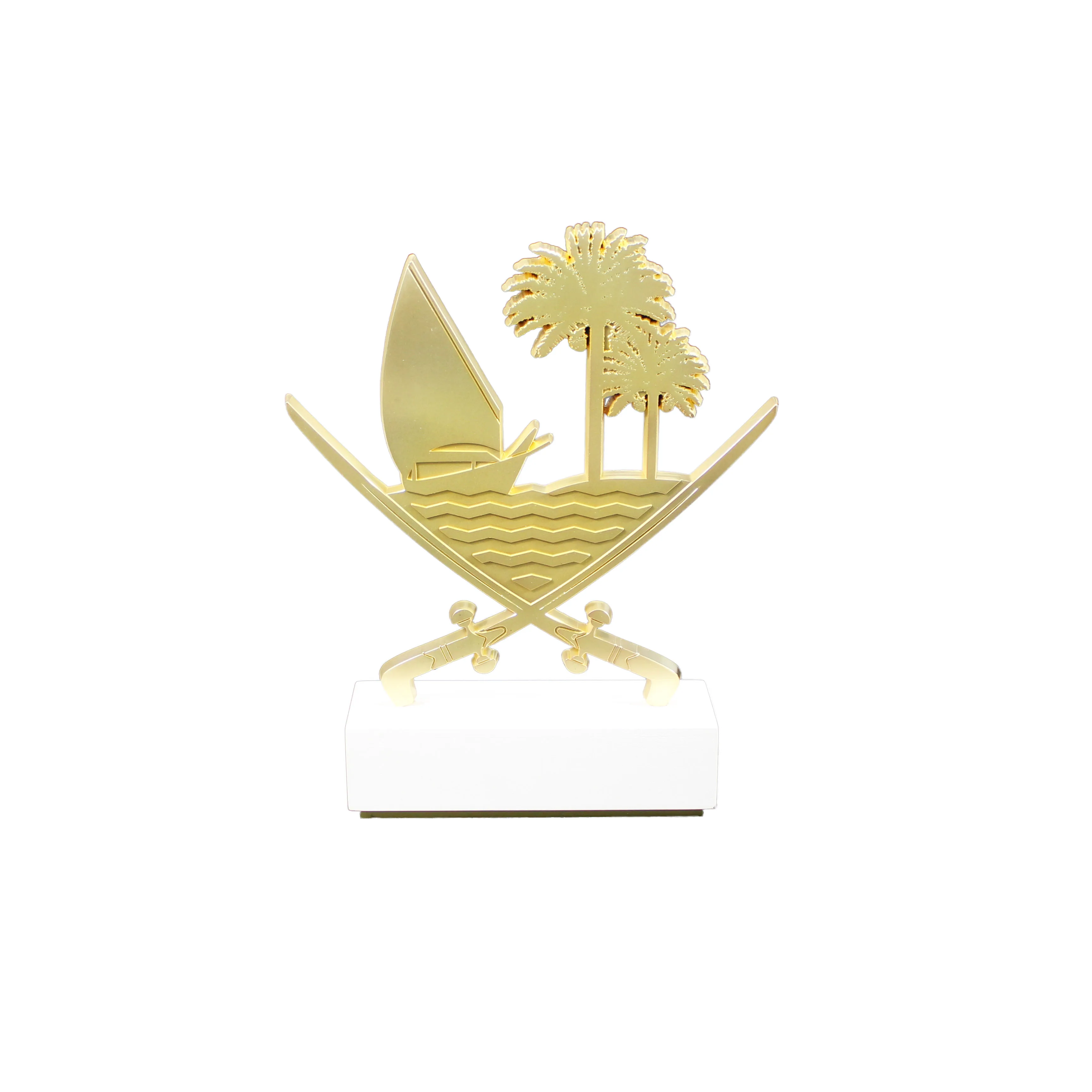 Hitop Souvenir Sport Award Trophy Design Wholesale Custom Double Sword Metal with White Gift Box Europe Plated Folk Art Music