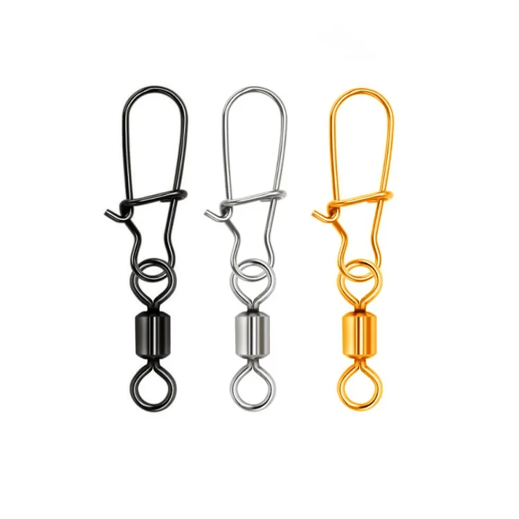 1#-5/0#  Acceptable OEM Packaging American Solid Swivel Snap Connectors Wholesales Factory Fishing Accessories