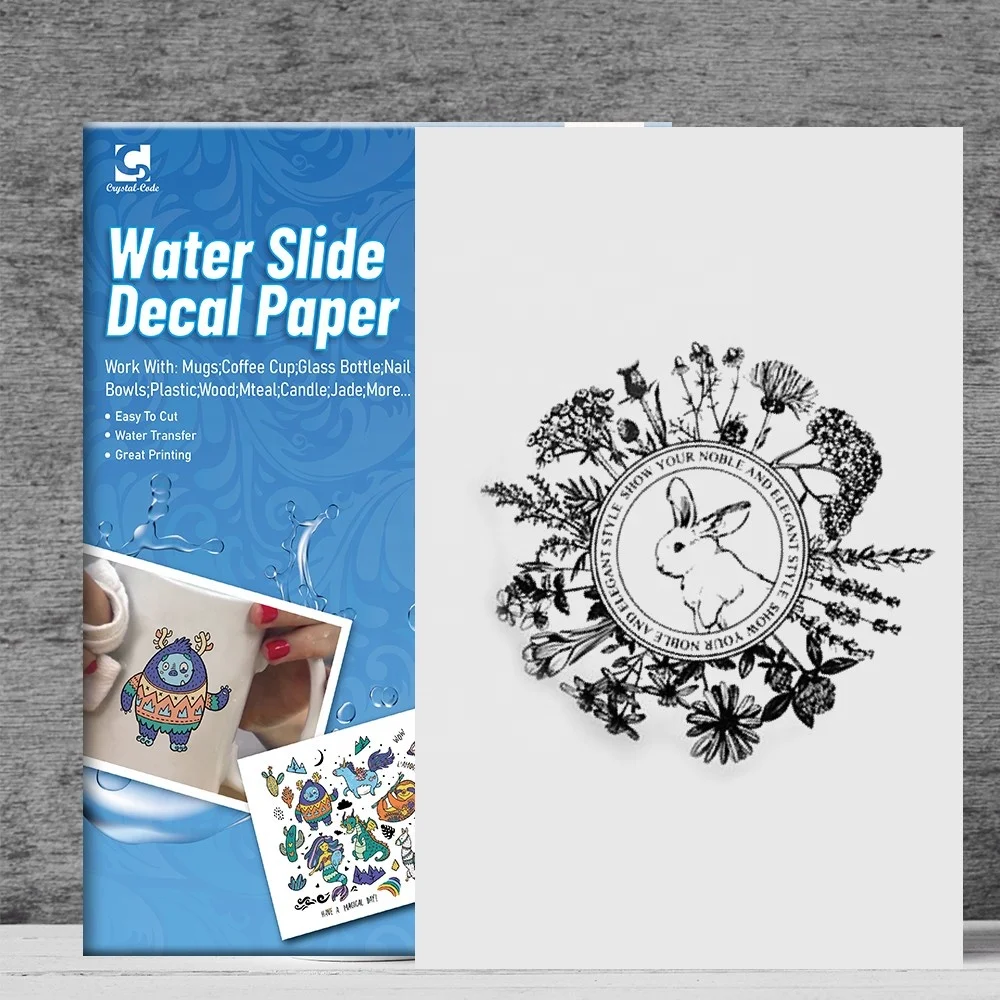 Professional Crystal Code Slide Inkjet Clear Ceramic Decal Water Transfer Paper A4 Custom Waterslide Decals Sheet Transparent