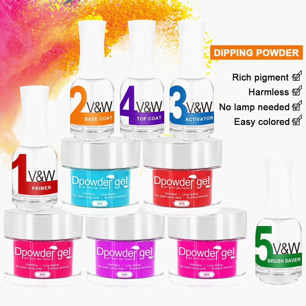 China VW Best quality Nail Color Dipping Acrylic Powder Nail System 1000colors starter kit dip powder