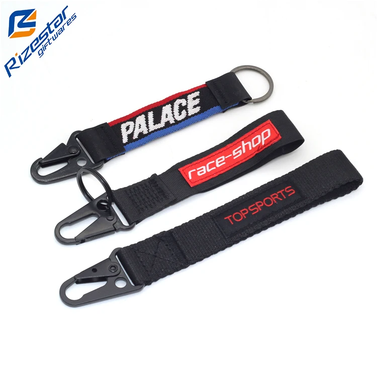Mountaineering Low Price High Quality Printing Fabric Metal Hook Release Buckle Flat Eagle Mouth Hook Lanyard Key chain