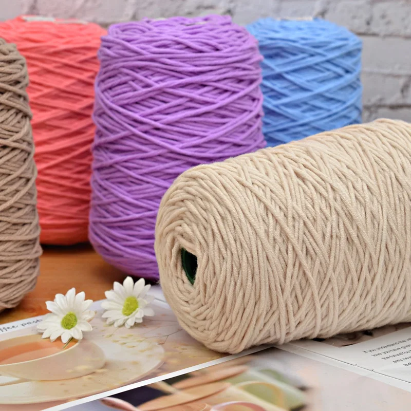 Оптовая продажа с фабрики ковровая пряжа для туфтинга 8ply молочный хлопок