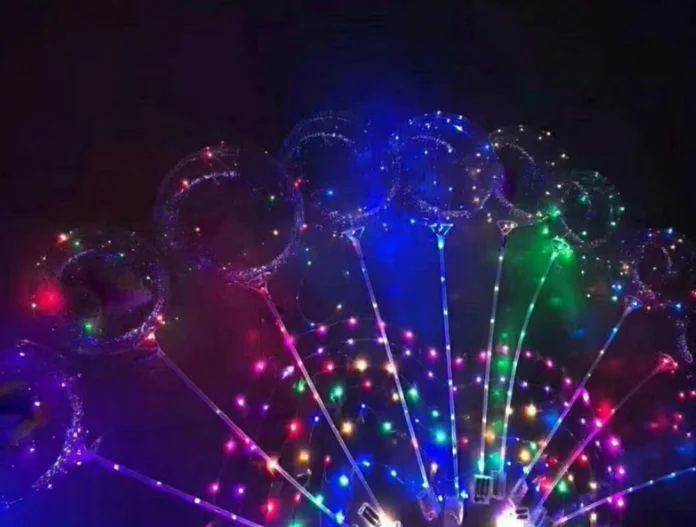 Party Toys LED String Light Night Glow in the Dark Balloon Ballon with Stick