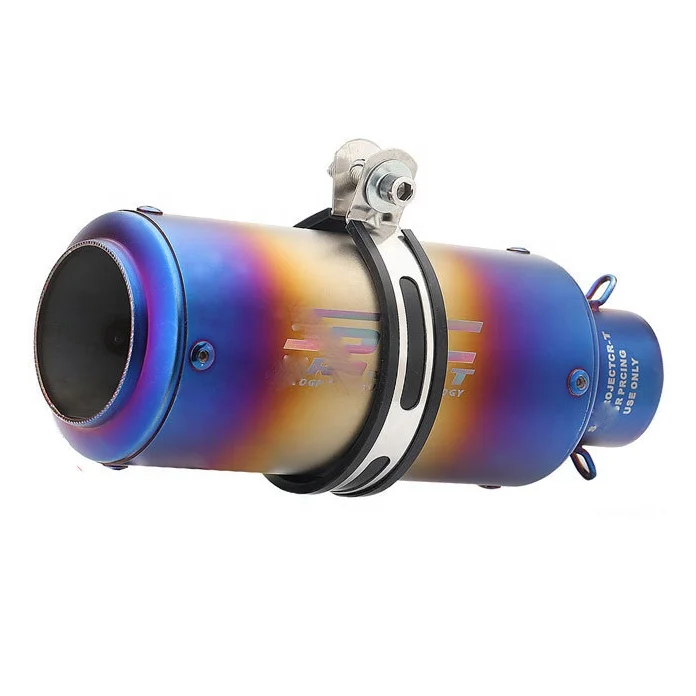 REALZION Motorcycle Exhaust Pipe Tail Tube Oblique With DB Killer Muffler For Universal 51MM 60MM