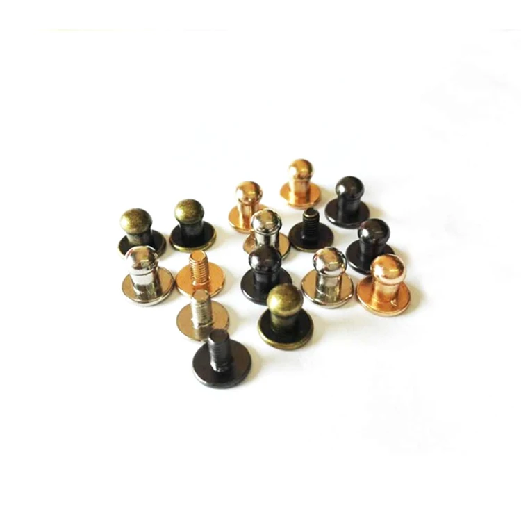 Латунные винтовые заклепки оптом, винтовая ручка для сумок, ремней, обуви, ремешков для часов, металлические заклепки