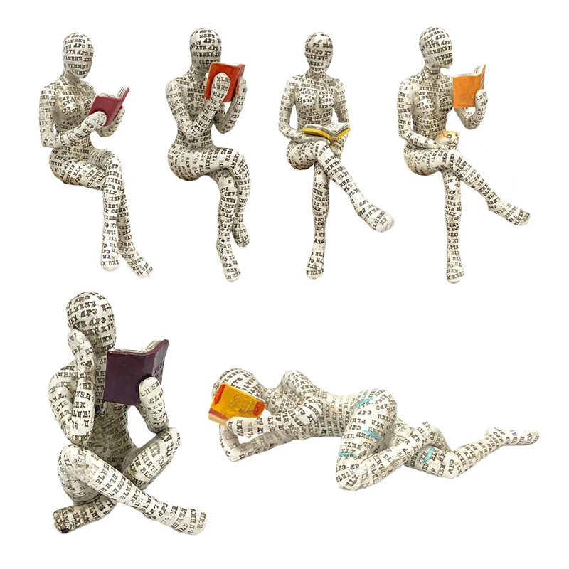2023 Resin Reading Women Figurine Thinker Statue Abstract Decoration Living Room Office Bedroom Modern Home Room Decor