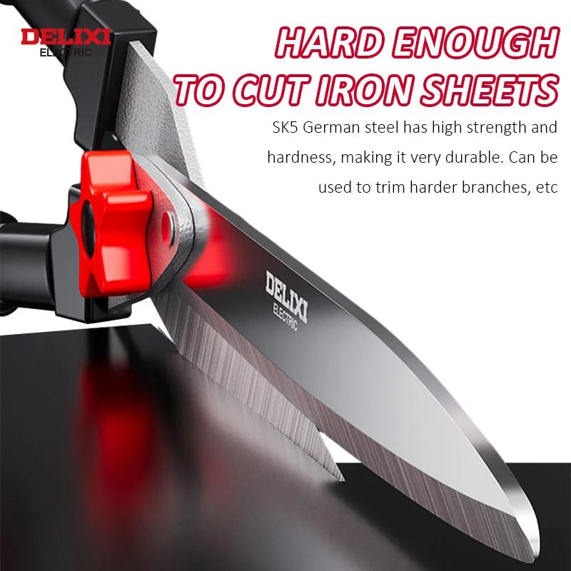 Delixi ELECTRIC Horticultural Scissors High Hardness Fine Polishing Straight Edged Lawn Antioxidant Curved Blade Lawn Clippers