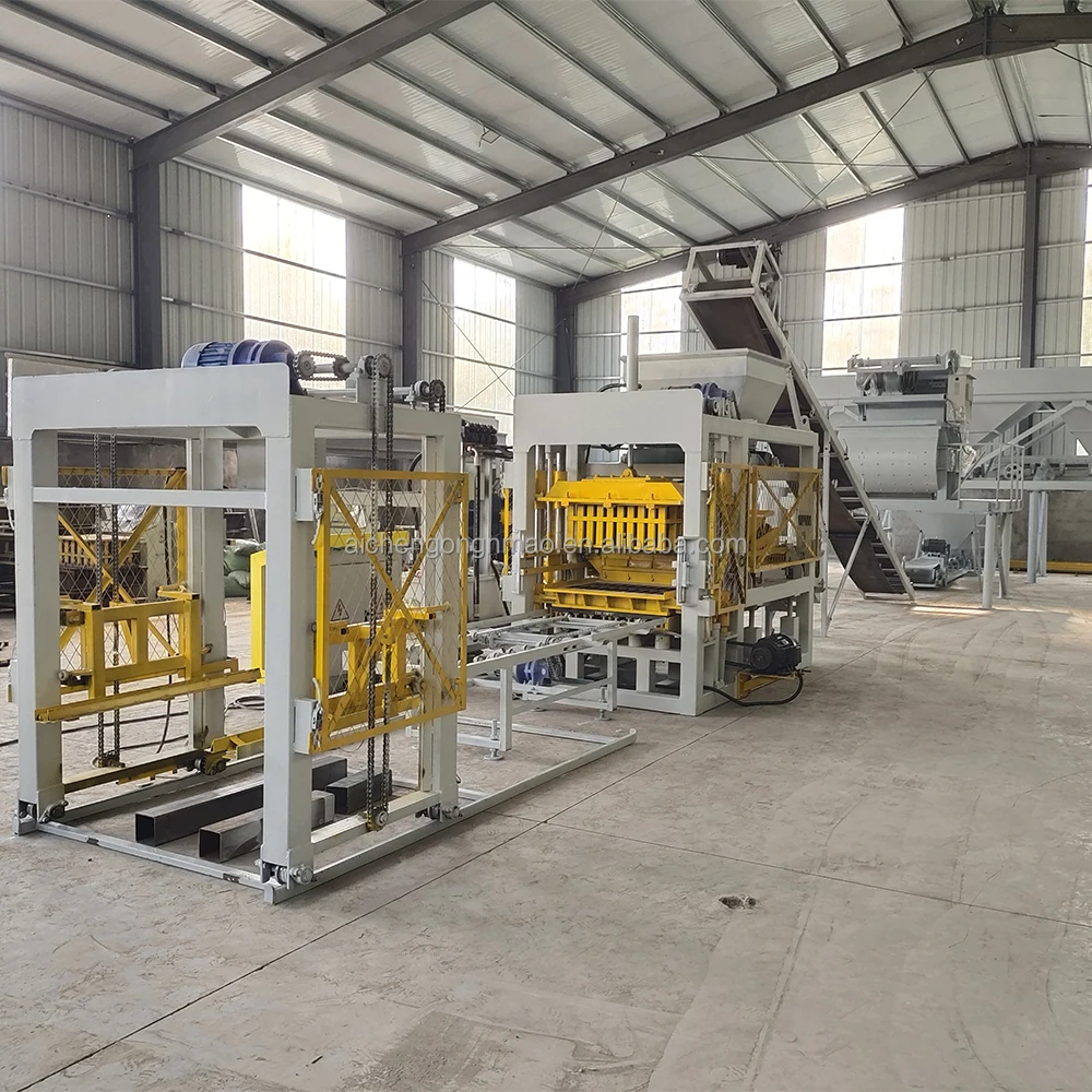 Aichen QT4-15 Automatic Interlocking Block Construction Equipment Top Money Maker in South Africa Cement Brick Raw Material
