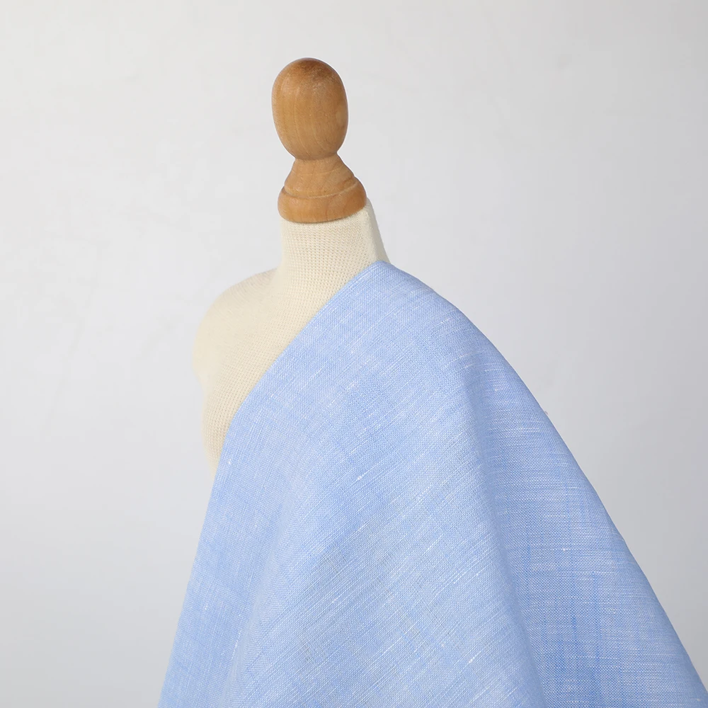 Wholesale Factory Supply Hot-selling two tone and knitting Fabric Wear Soft Yarn Dyed pure linen for womens clothing