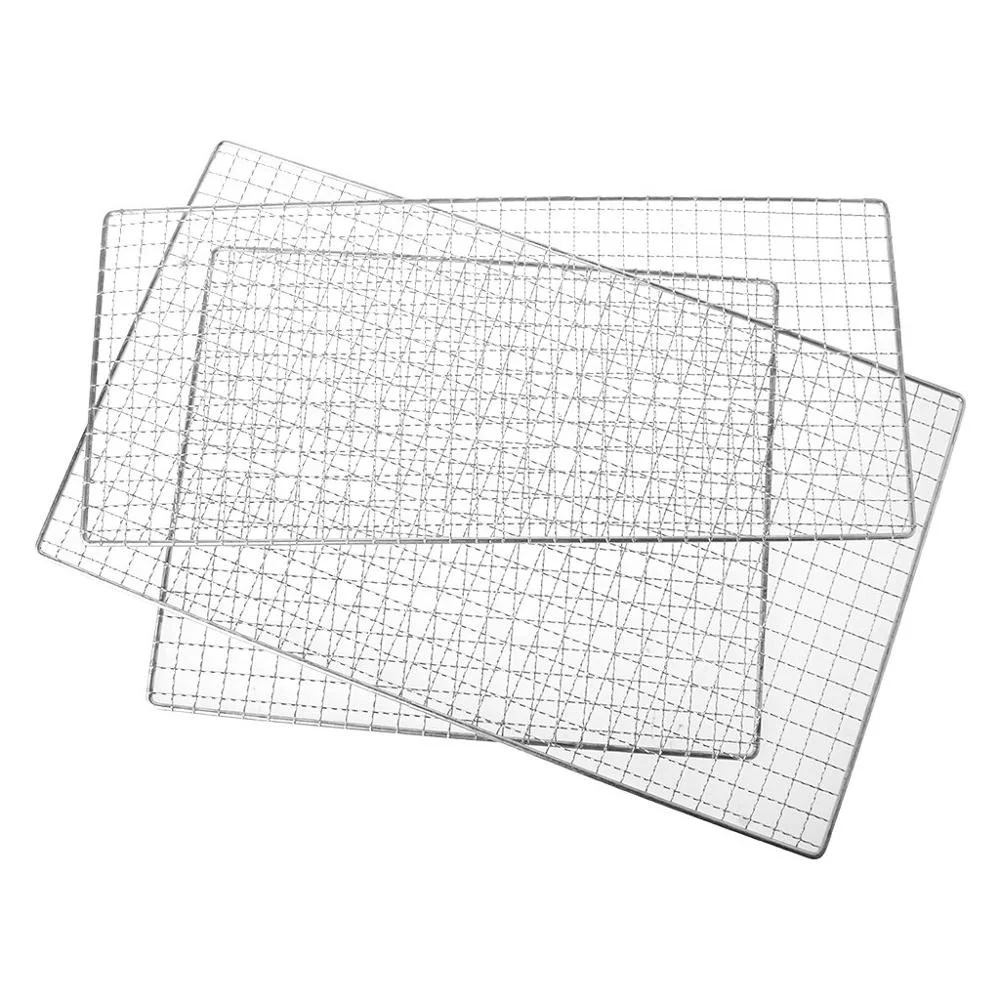 
steel food contact electric oven wire barbecue rack Multi-Purpose Stainless Steel mat Cross Wire square Steaming Cooling rack Portable Stainless Steel BBQ Barbecue Grilling Basket