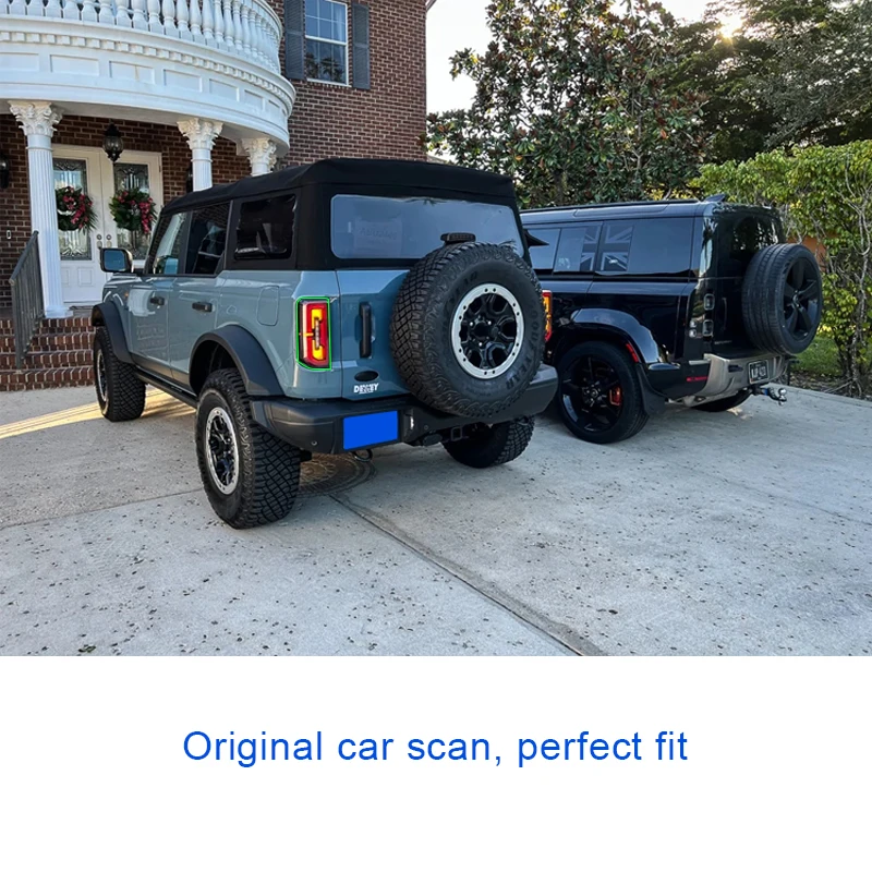 Car Accessories Led Tail Light Lamp Cover Guard Trim Frame Bezels Decoration Replace For Ford Bronco 2021 2022 2023