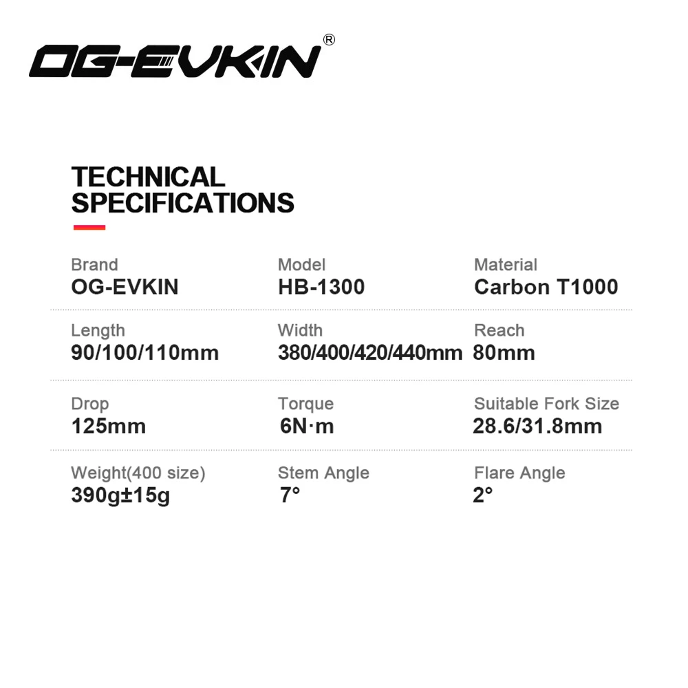 OG-EVKIN HB-1300 Carbon Road Bike Integrated Handlebar OD2 28.6/31.8mm Handlebars For Road Race Bicycles Handle Bar Bicycle Part