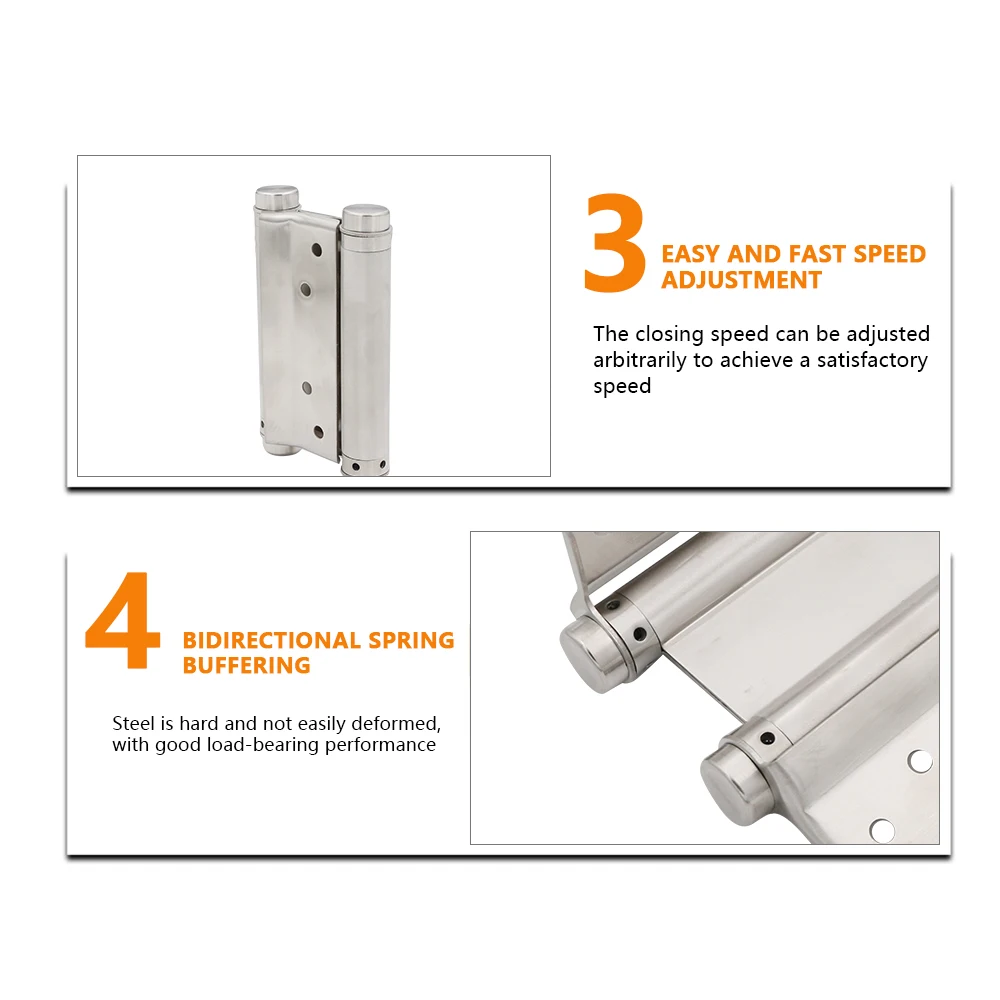 Manufacturer Stainless Steel Tension Welding Self Closing Adjustable Heavy Duty Double Action Spring Door Hinge for Wooden Door