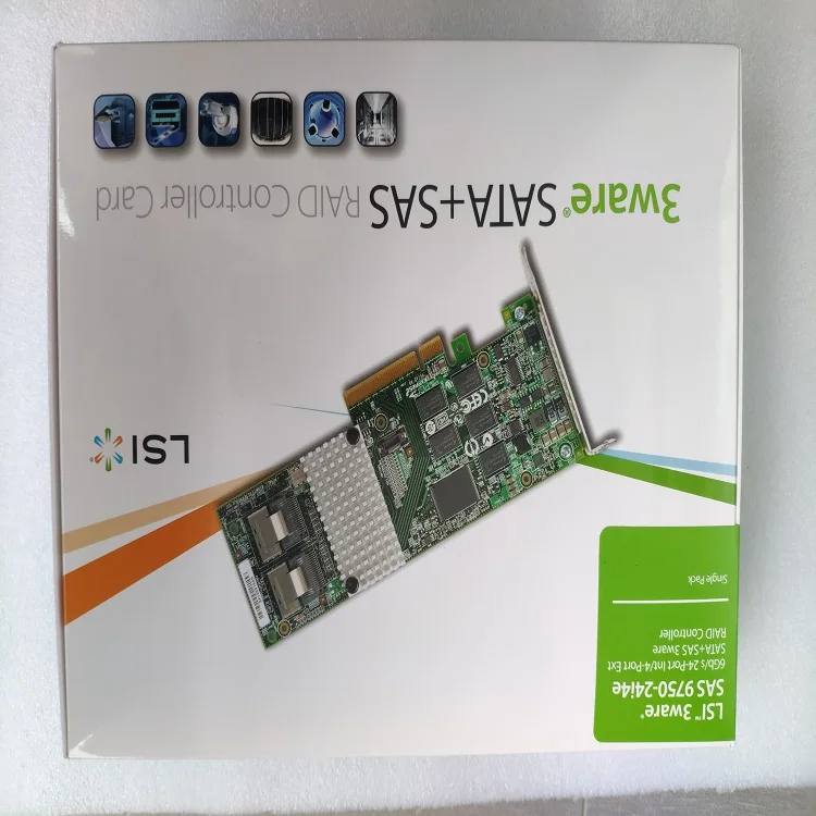  Новый оригинальный LSI00251 3ware SAS 9750-24i4e 6 ГБ 24 Внутренний порт брендовая карта