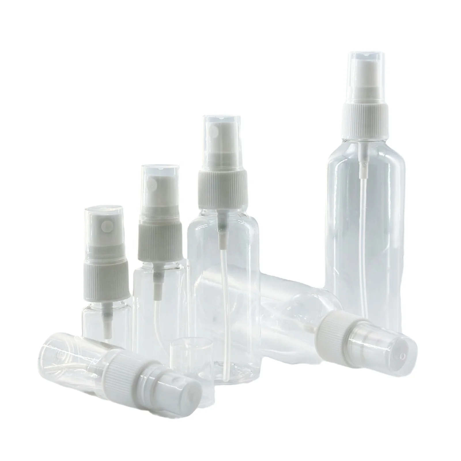 Low price 10ml20ml30ml spray bottle with lid PET transparent plastic bottle liquid bottle