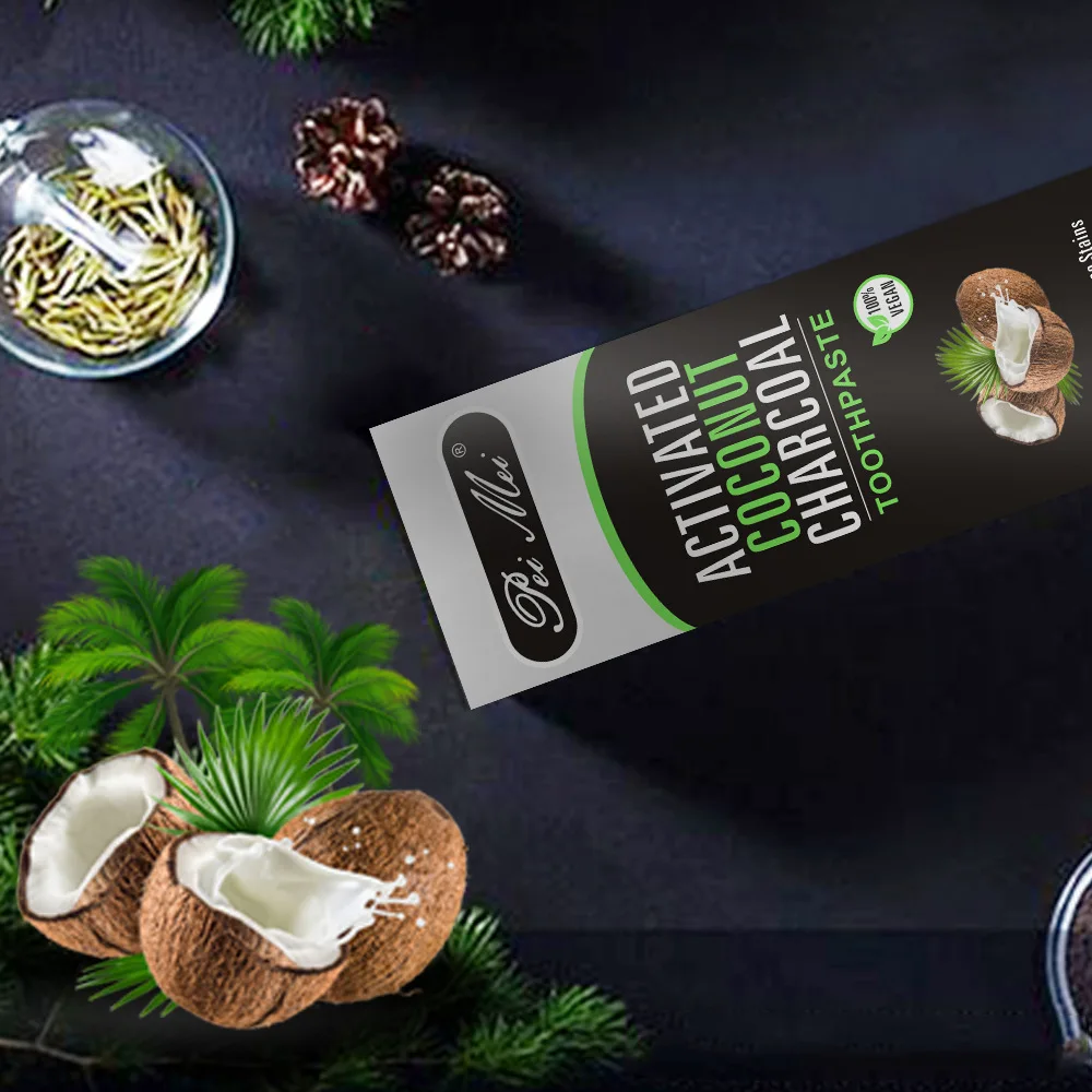 
100g Natural Teeth Care Organic Removes Stains Bad Breath Whitening Coconut Charcoal Toothpaste 
