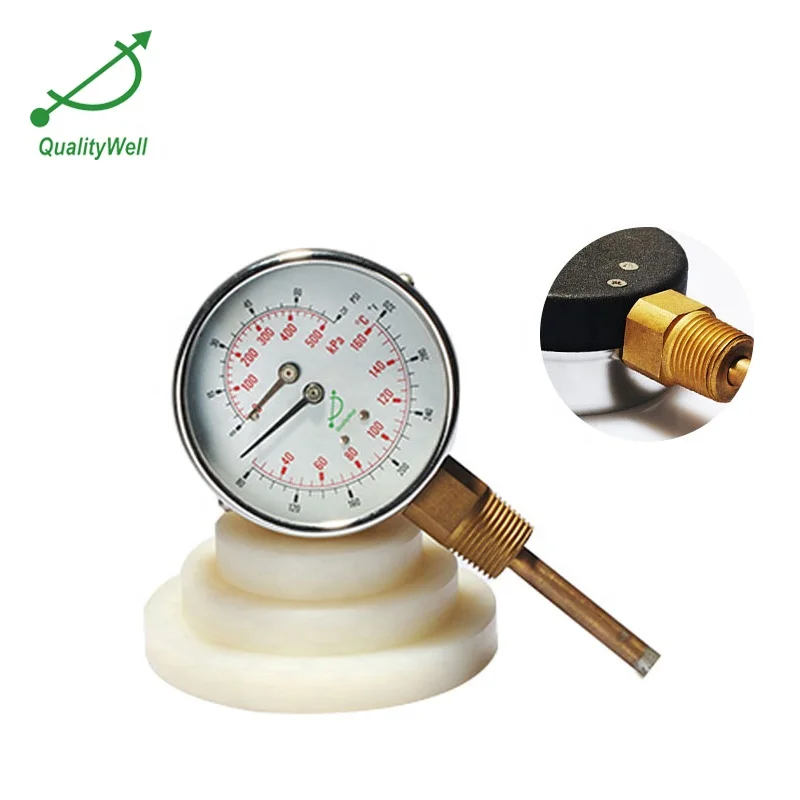 
Steam boiler pressure gauge bimetal thermometer 