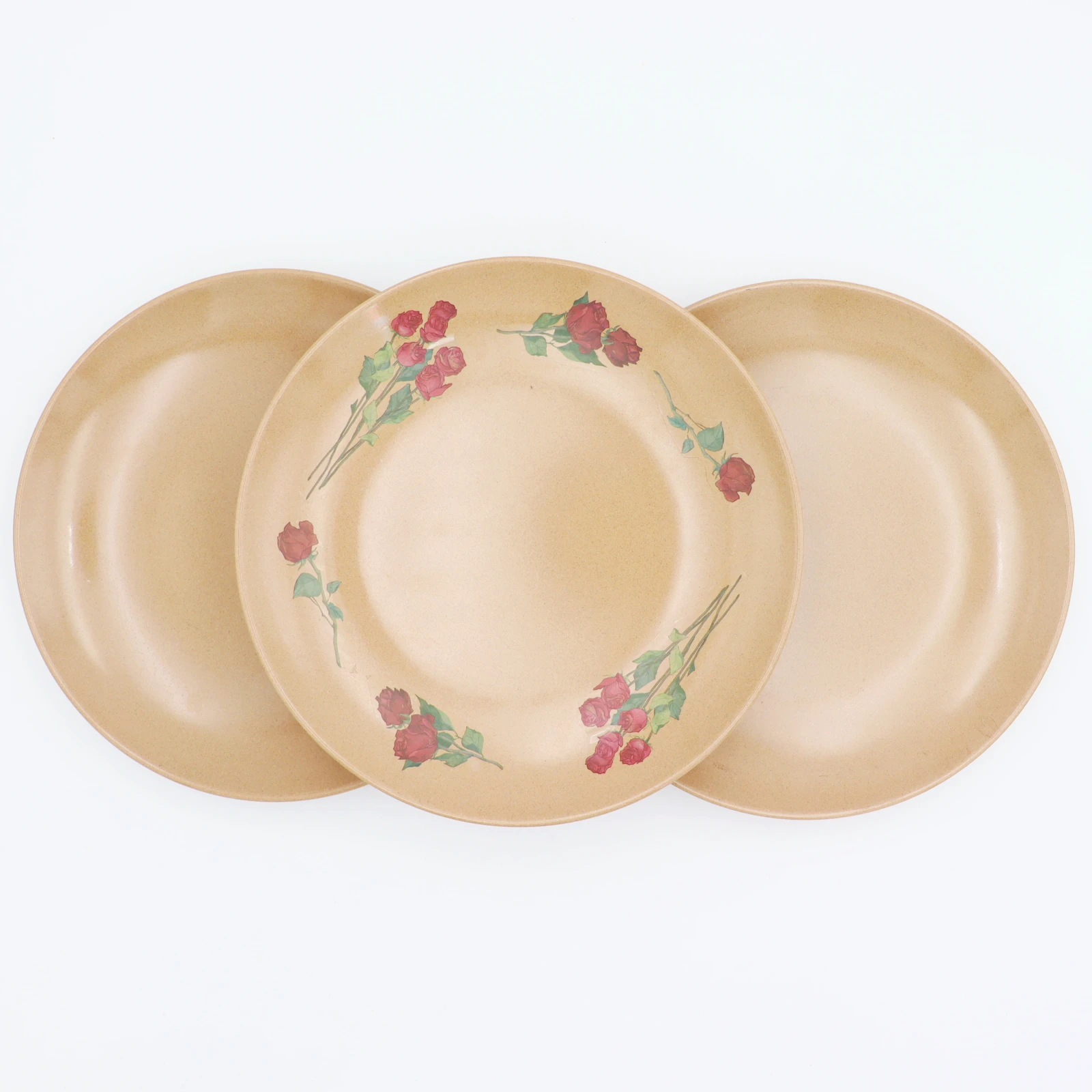 BambooTalk Eco friendly Bamboo fiber kids plate Rice Husk Round Plates Dishes Dinnerware sets Tableware