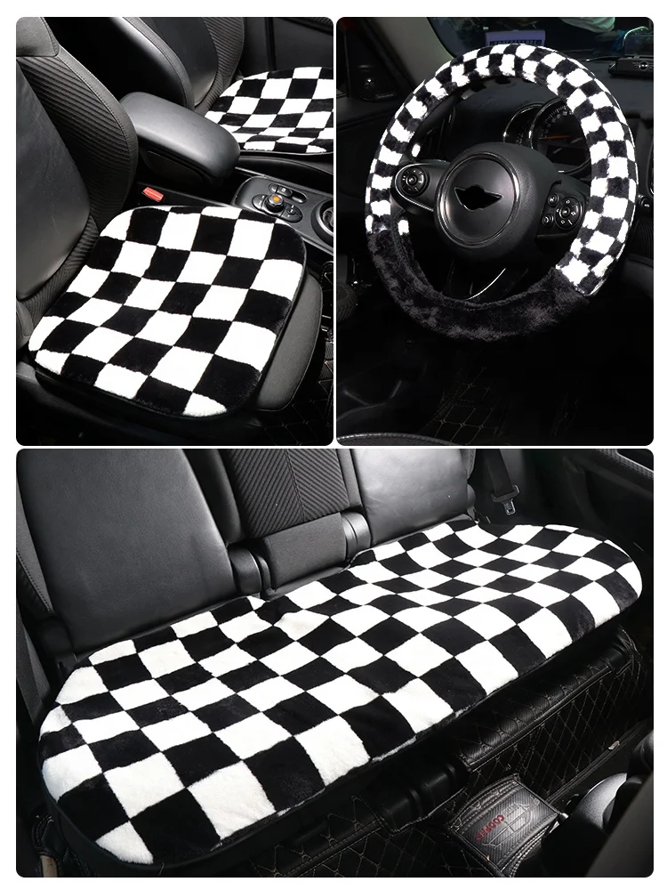Плюшевая подушка накладка на сиденье для Mini Cooper Clubman R55 R56 F55 F56 нескользящая Мягкая теплая Автомобильная декоративная аксессуары