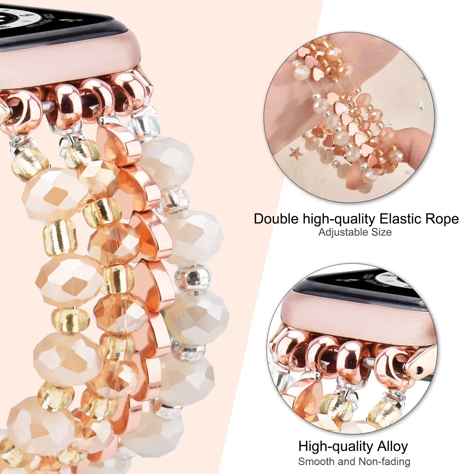 Роскошная бижутерия, 44 мм ремешок для часов, ремешок из агата и жемчуга, роскошный дизайн для смарт-часов Apple