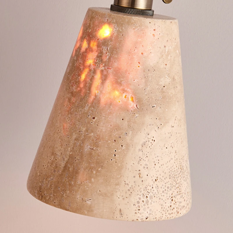 D7471 Wabi-sabi style travertine dining pendant lamp made in china hanging decorative lighting chandelier original design lamps