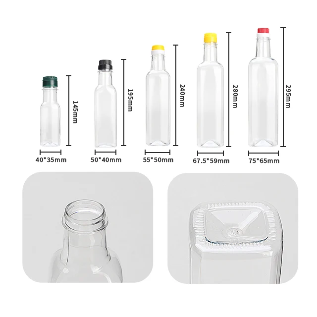 Hot Sale Sauce Liquid Bottle Food Grade Olive Oil Bottle Coconut Oil Plastic Bottles 125ml 250ml 500ml 1000ml