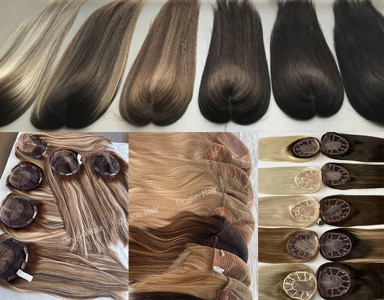 Glueless Silk Top Silicone Medical Wig Replacement European Human Hair For Alopecia Or Cancer Medical Prothesis Wig For Women