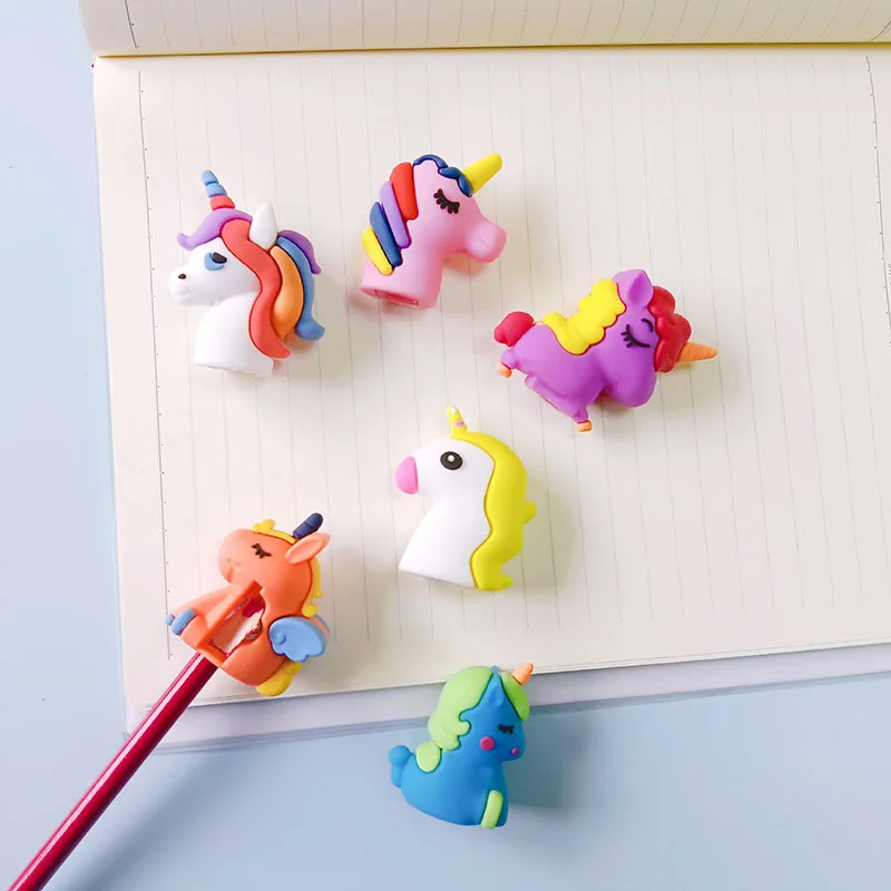 Customizable Pvc Soft Glue Unicorn Pencil Sharpener Cartoon Cute Animal Student Pencil Sharpeners For Kids School Stationery