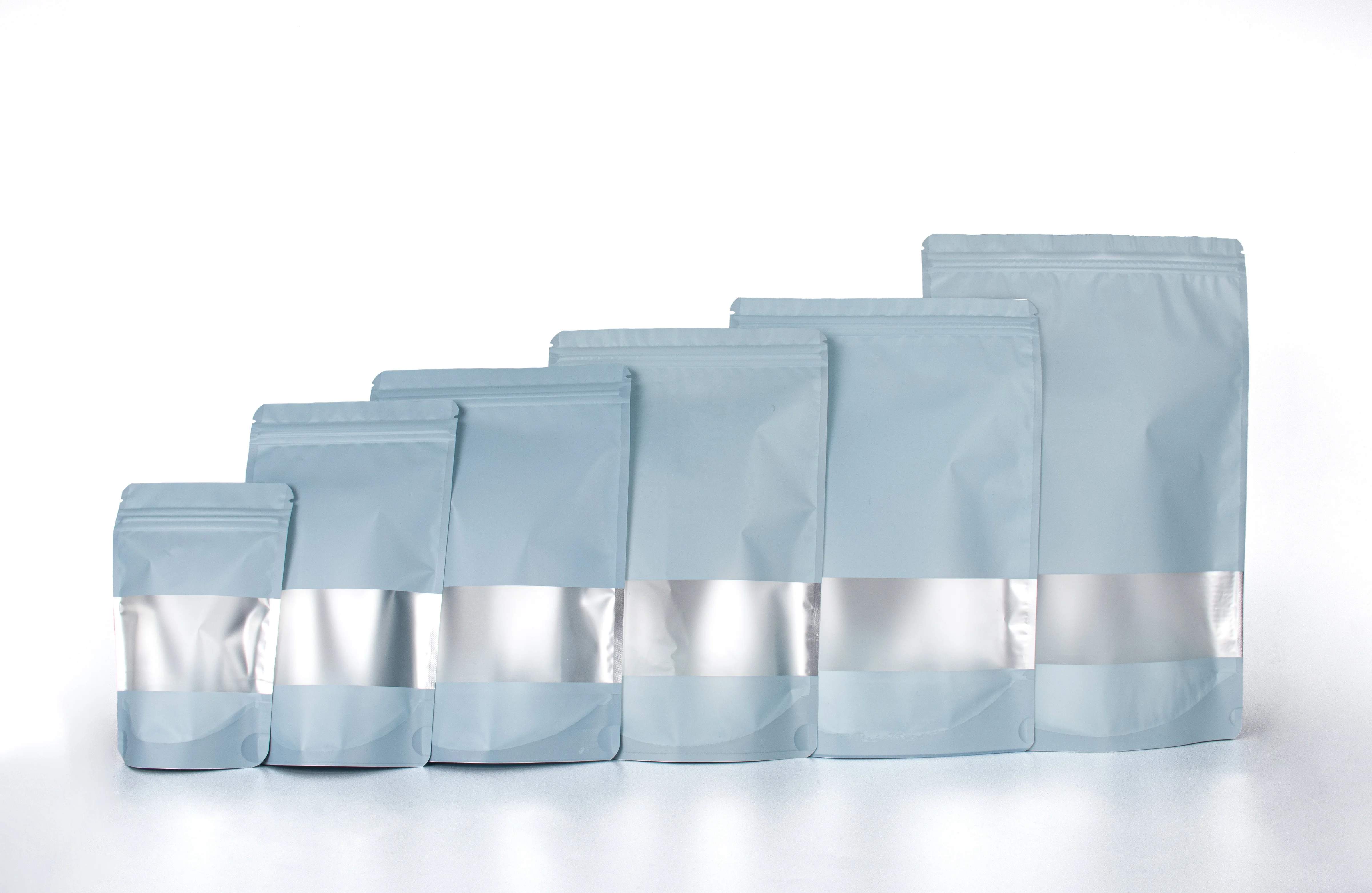 Food Grade Matte Finish Coffee Tea Snack Nut Aluminium Foil Stand Up Zip Lock Packing Pouch Bag With Clear Window