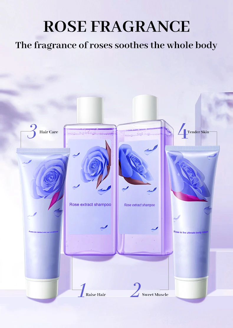 6pcs ODM-OEM ladies Shampoo shower gel body lotion with travel kit Set  bath gift set