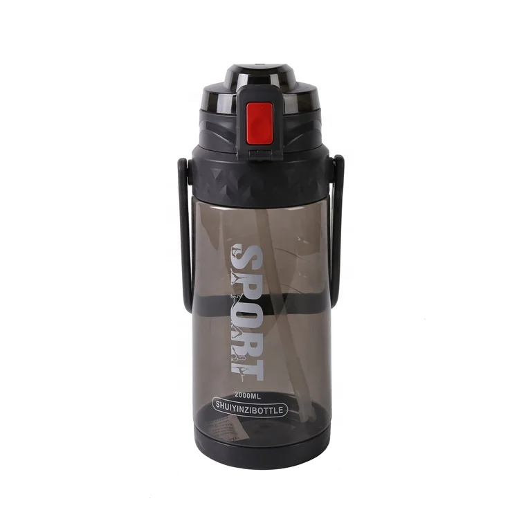 Wholesale Sustainable Use Water Bottle 1.5L 2L 2.5L Glossy PP Plastic Sport Water Bottle With Straw