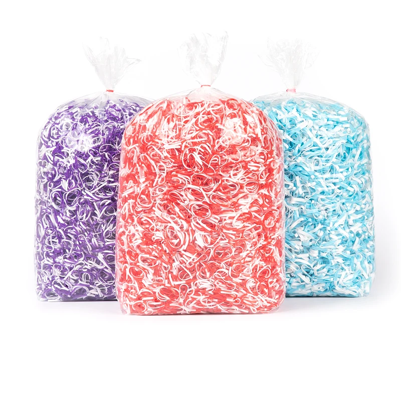 Manufacturers customized disposable rubber bands with constant tension high elasticity two-color hair loops rubber band