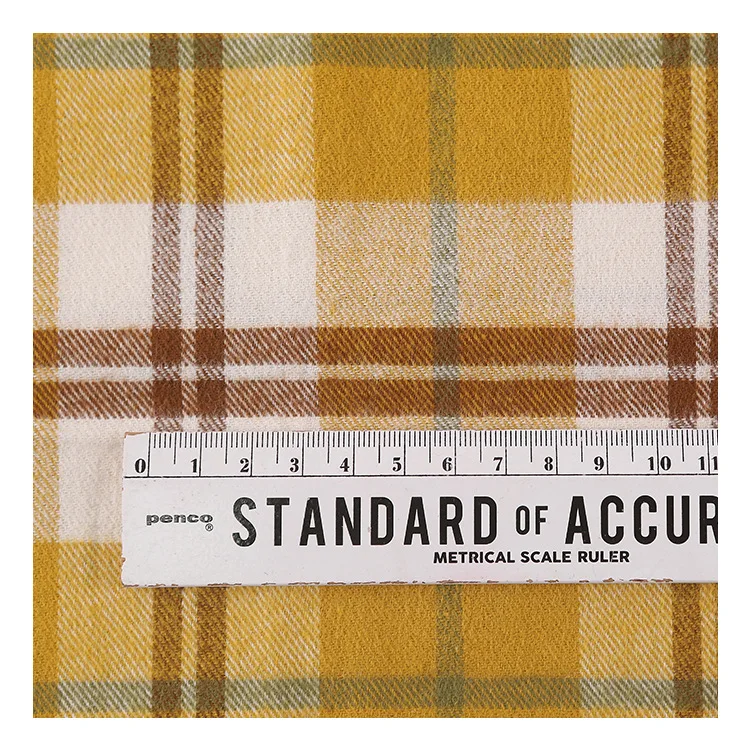 In stock wholesale 100% cotton flannel fabric shirt woven yarn dyed pink checkered gingham brushed cotton fabric