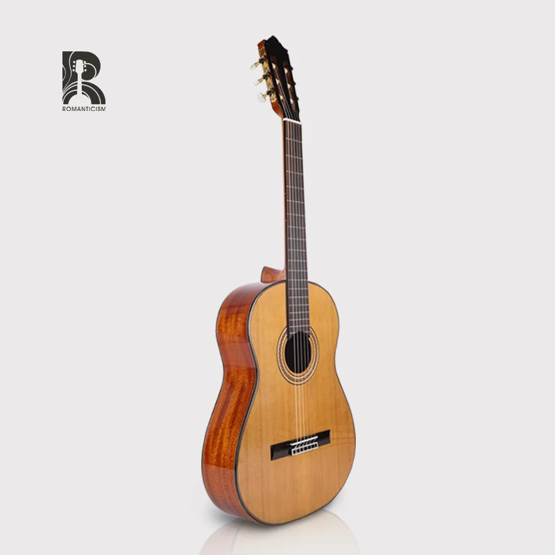 Wholesale Custom Stringed Instrument 39 inch Spanish Classical Guitar Spruce Solid Wooden High Quality Beginner Guitar