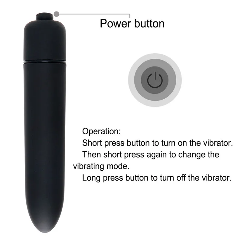 SacKnove Powerful 10 Speed Small Adult Product Battery Massager Vaginal G Spot Black Mini Bullet Vibrator for Women Sex Toy