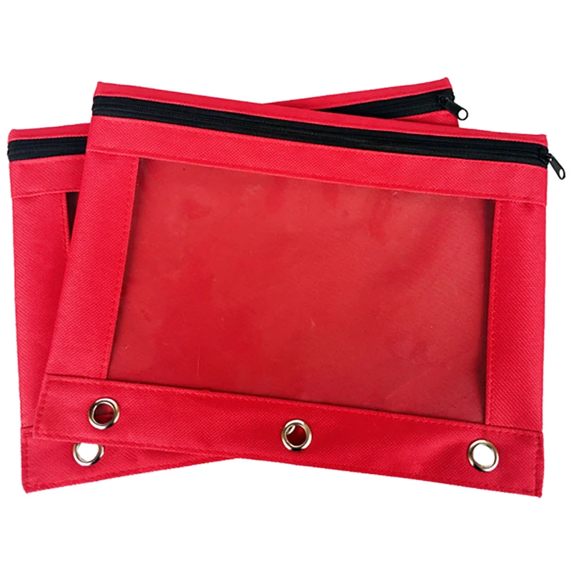 
3-hole File Bag Pencil Bag Carrying Pouch Bag with Mesh Window 