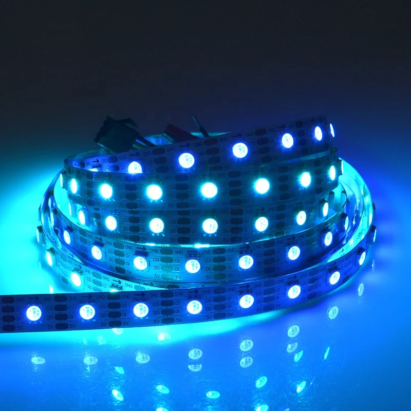 60LED/m 300LED HD107S /APA102 Double data Transmission Flexible Addressable RGB LED Strip Light