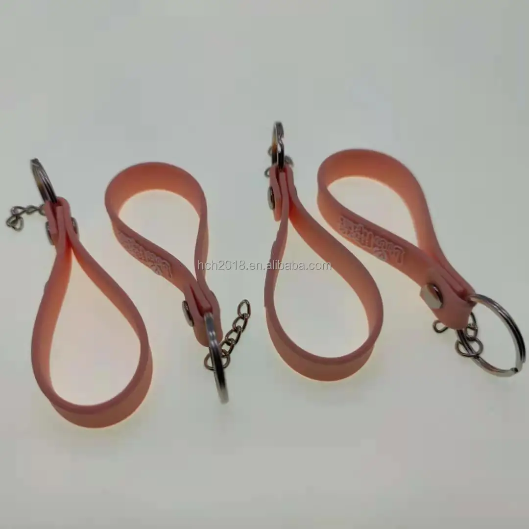 Пользовательский тисненый логотип Браслет Силиконовый Брелок