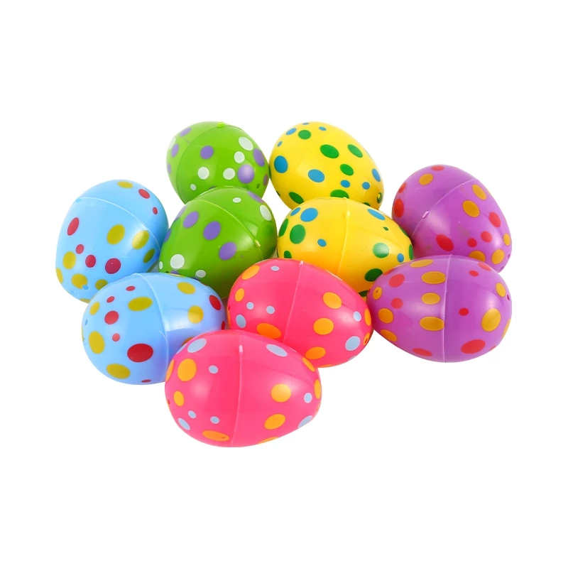 Wholesale holiday Easter plastic opening printed eggs Colorful surprise eggshell party toys plastic eggs