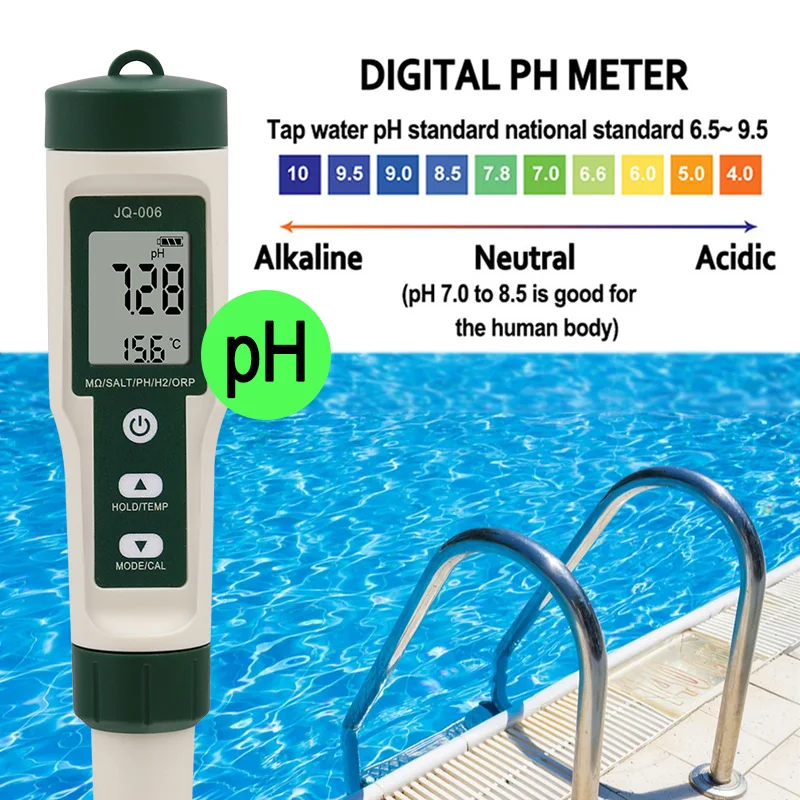 High Quality PH Meter 10 in1 TDS/Temp/EC/H2/ORP/S.G Water Quality Tester Pen Conductivity Detector Monitor Purity Measure Tool