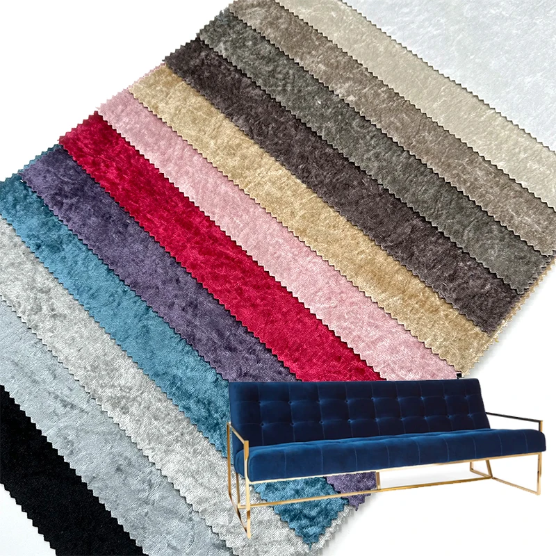 Wejoy Factory 270gsm Golden Diamond Velvet Ice Crushed Fabric for Sofa Chair