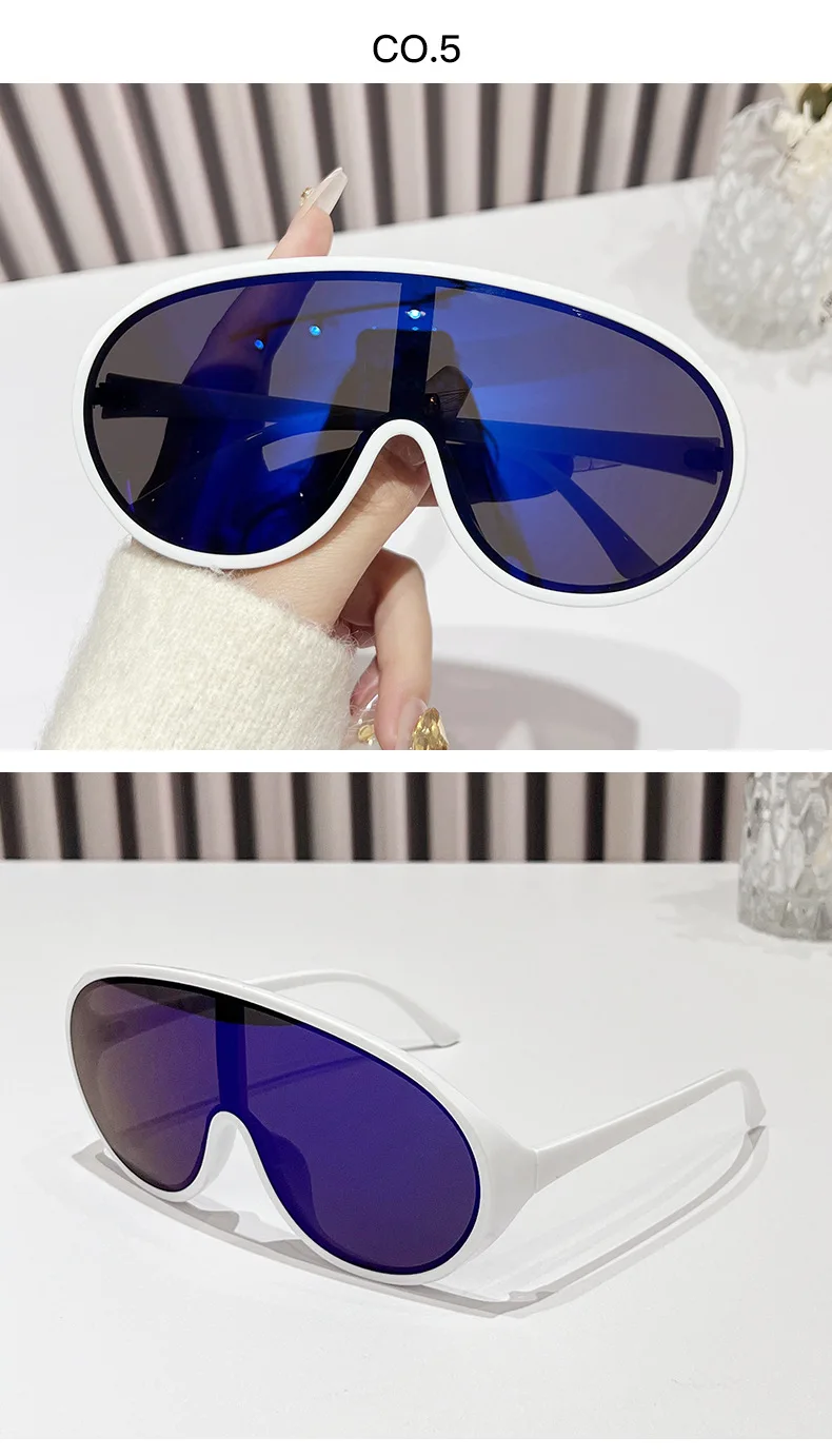 TY1657 Trendy Oversized Punk Y2K Sun Glasses Men Fashion Luxury Brand One Piece Vintage Sunglass Sports Eyewear UV400 Shades